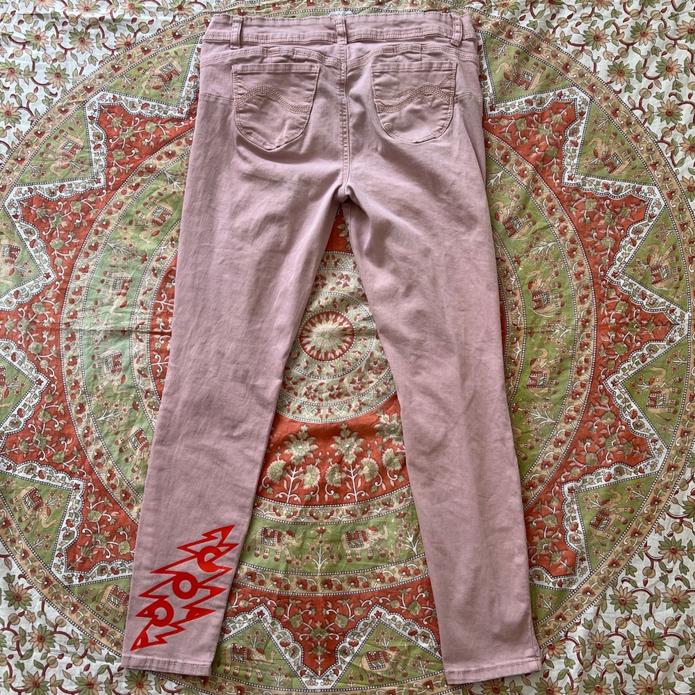 Phish Grateful Dead Bolt Rue21 Jeans (Women’s 9/10 R - Light Pink/Orange)
